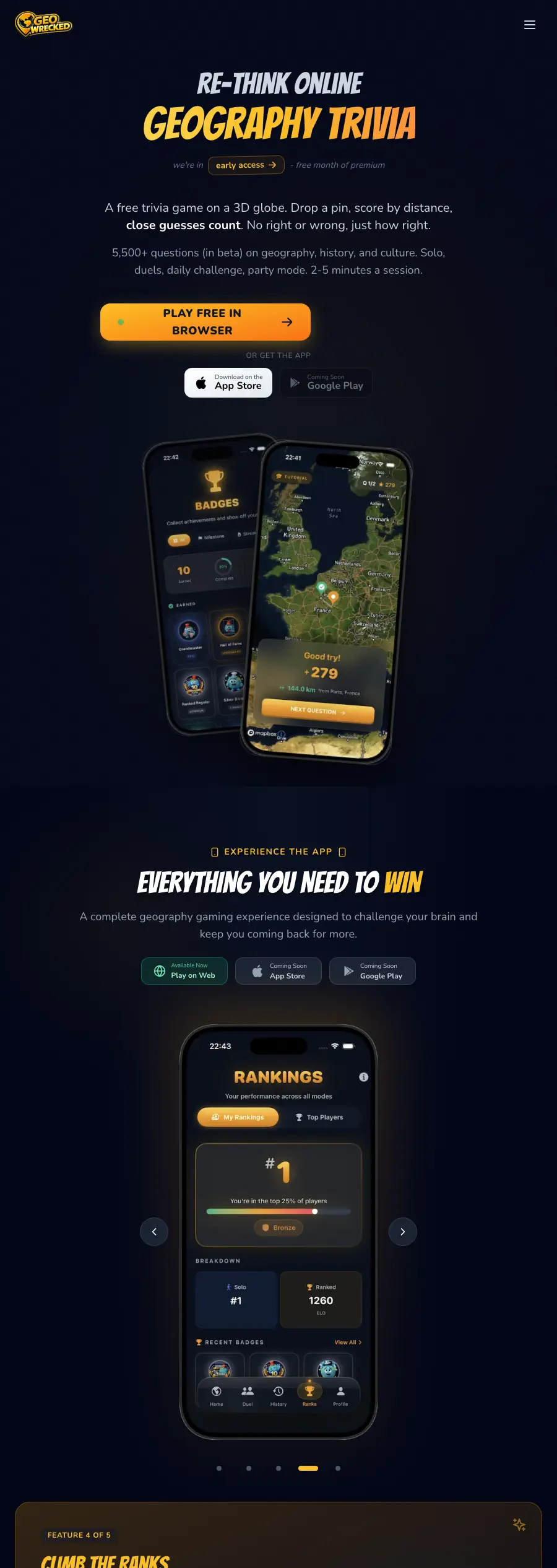 GeoWrecked, a capture of the product's own page
